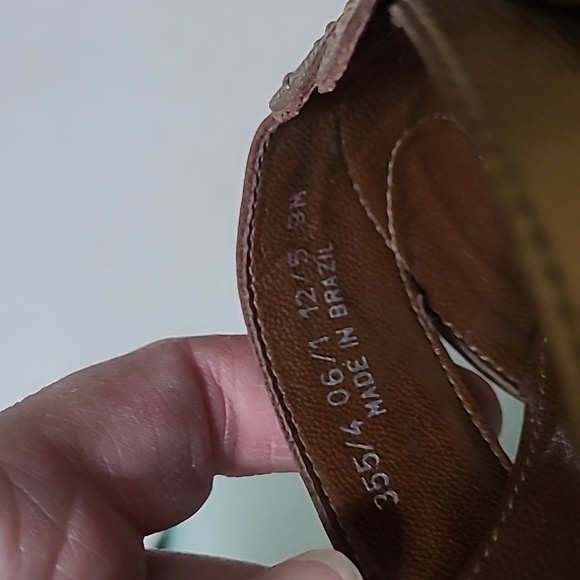 Franco Sarto Gold Kitten Heeled Slides with Floral Accent size 9 - Picture 7 of 11